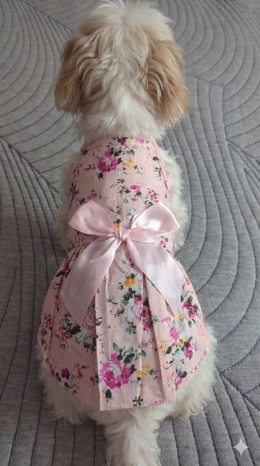 Sweet Blossom Bow Dog Dress